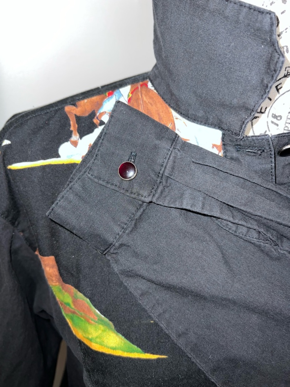VTG Deserts West by Sherry Holt Cowboy Graphic Pearl Snap Shirt Black Large - Picture 8 of 13